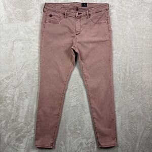 AG Adriano Goldschmied The Legging Ankle Super Skinny Jeans Rose Mauve Sz 28